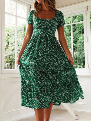 Puff Sleeve Floral Maxi Dress — Shark & Needle