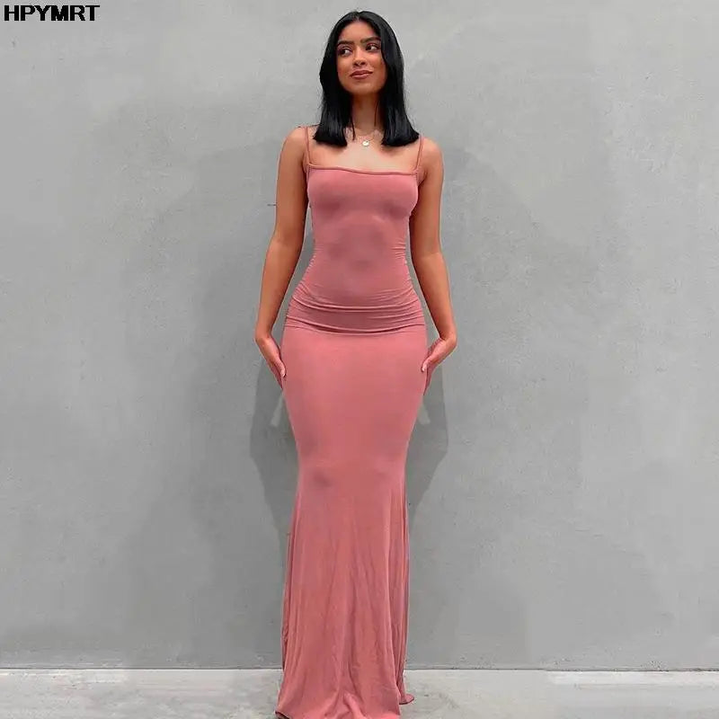 Satin Backless Maxi Slip Dress — Shark & Needle