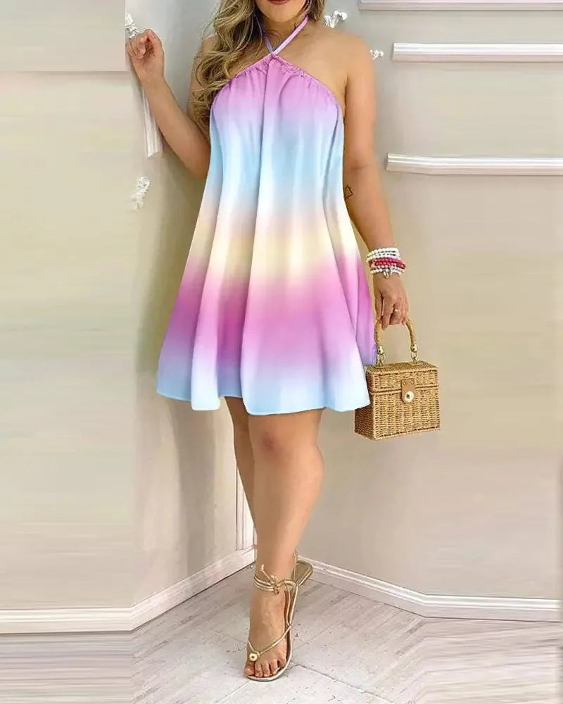 Open Back Halter Mini Sundress — Shark & Needle