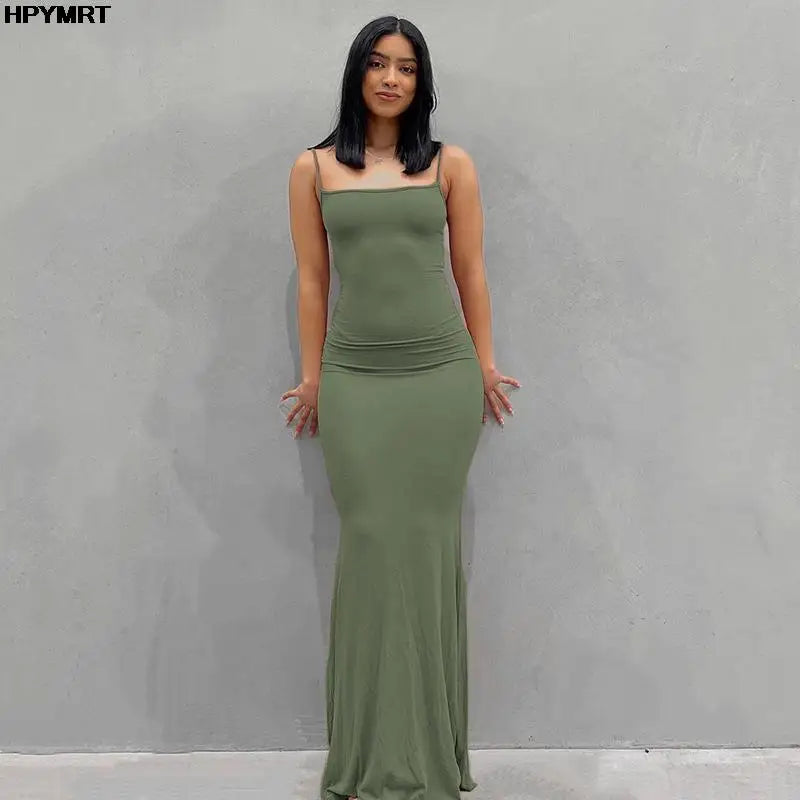 Satin Backless Maxi Slip Dress — Shark & Needle