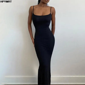 Satin Backless Maxi Slip Dress — Shark & Needle