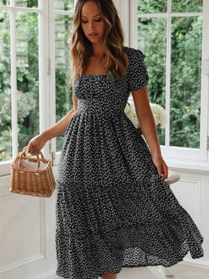 Puff Sleeve Floral Maxi Dress — Shark & Needle