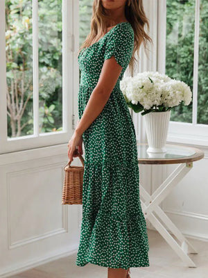Puff Sleeve Floral Maxi Dress — Shark & Needle