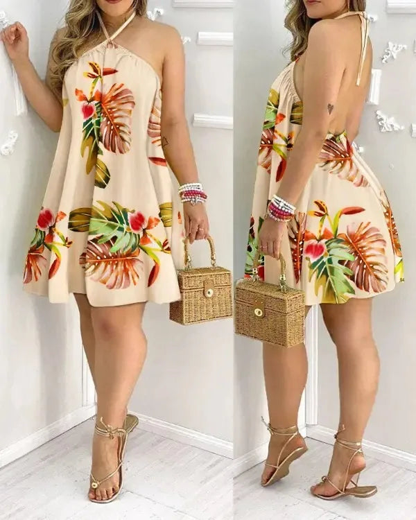 Open Back Halter Mini Sundress — Shark & Needle