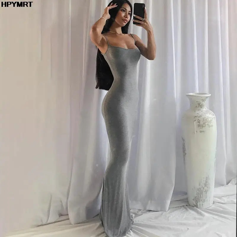 Satin Backless Maxi Slip Dress — Shark & Needle