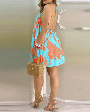 Open Back Halter Mini Sundress — Shark & Needle