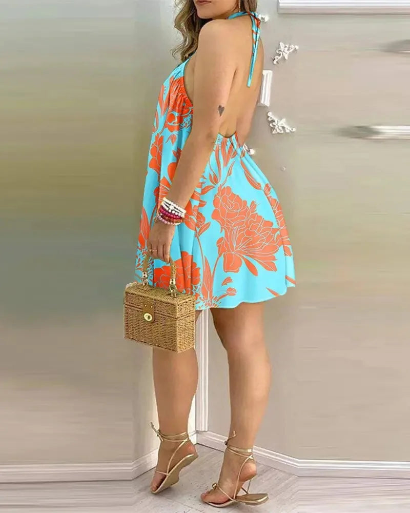 Open Back Halter Mini Sundress — Shark & Needle