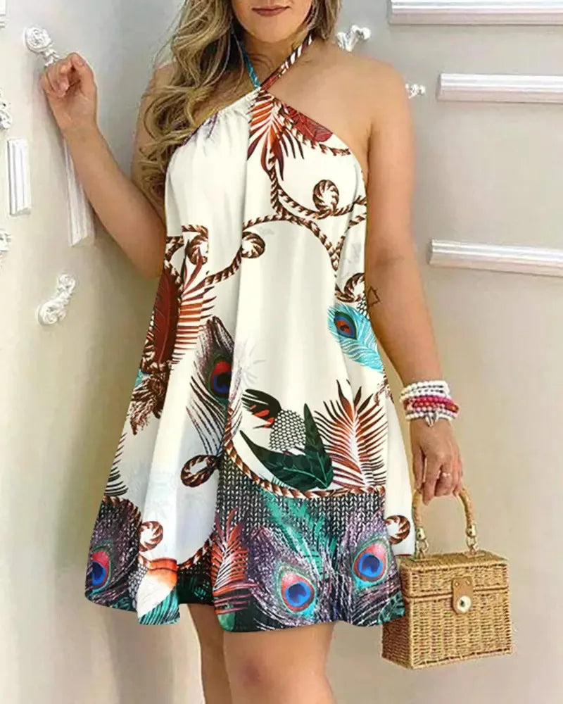 Open Back Halter Mini Sundress — Shark & Needle