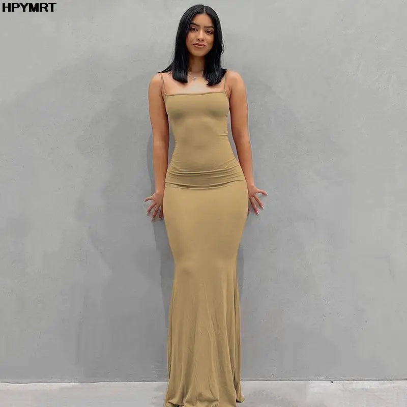 Satin Backless Maxi Slip Dress — Shark & Needle