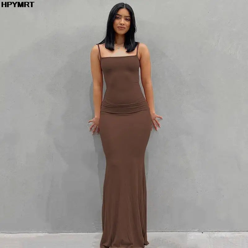 Satin Backless Maxi Slip Dress — Shark & Needle