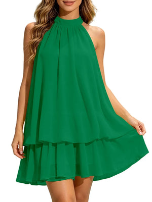 Lace Trim Halter Mini Dress — Shark & Needle