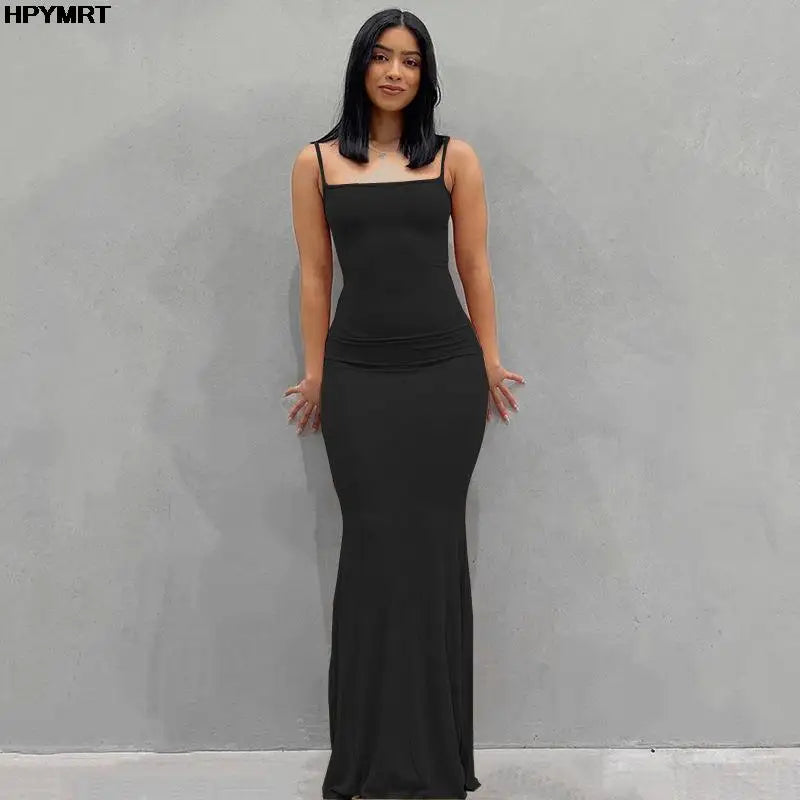 Satin Backless Maxi Slip Dress — Shark & Needle